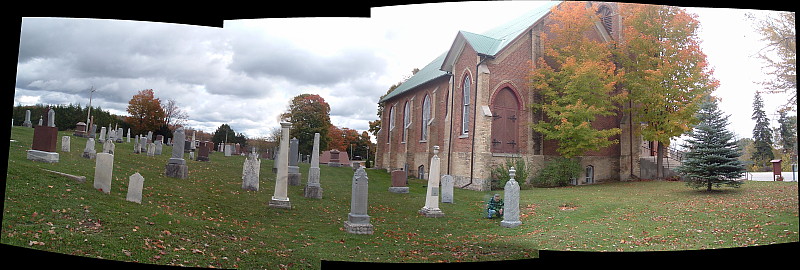 Chatsworth Ontario graveyard with gravestones