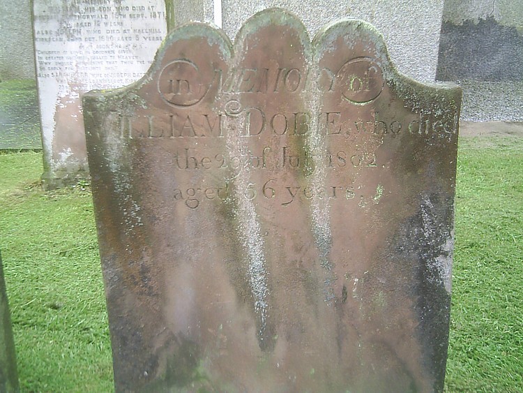 Headstone of William Dobie, died 1802.
