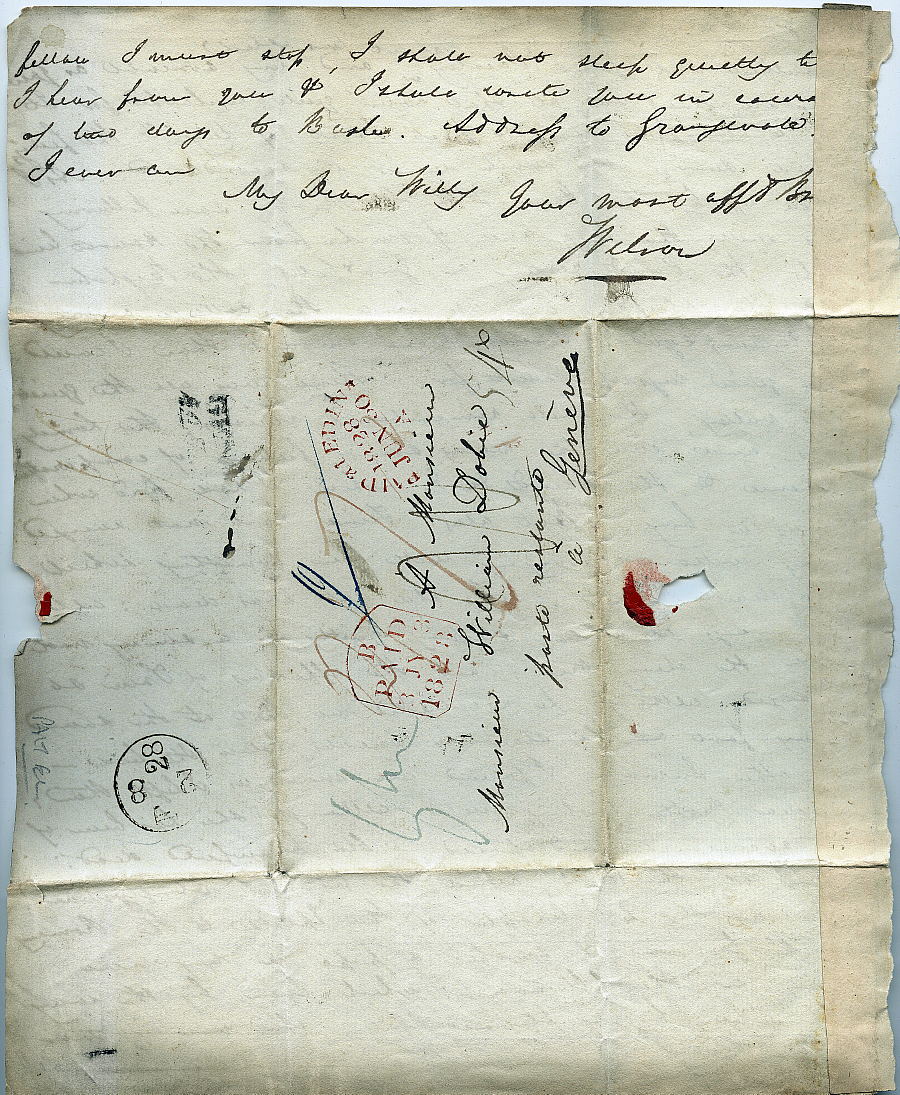address section of letter to William Dobie, 1828