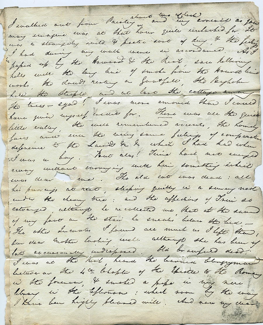 inside section of letter to William Dobie, 1828