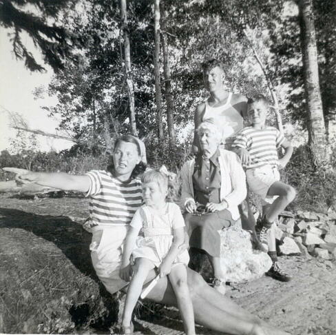 Picnic on Larder Lake, about 1951.