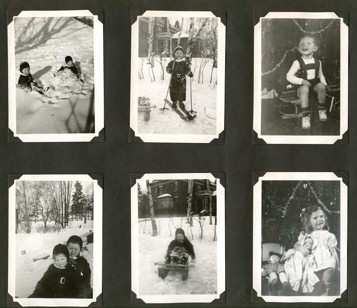 Cousins Kit Dobie and Mary Fraser, Port Arthur Ontario, Christmas 1944