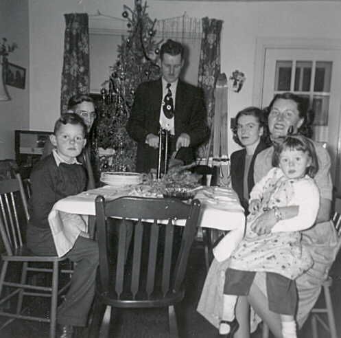 Dobie and Seger Family, Christmas, 1948, Kearns, Ontario.