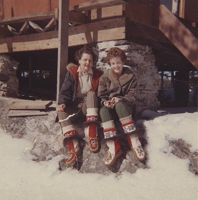 Margaret (Carlson) Dobie and Dora Dobie, Nym Lake, 1962.