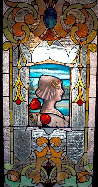 Stained glass window at 12 South High Street, Thunder Bay Ontario.