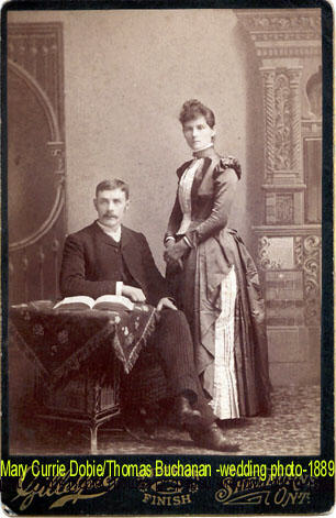 Wedding photo of Mary Currie Dobie and Thomas Buchanan