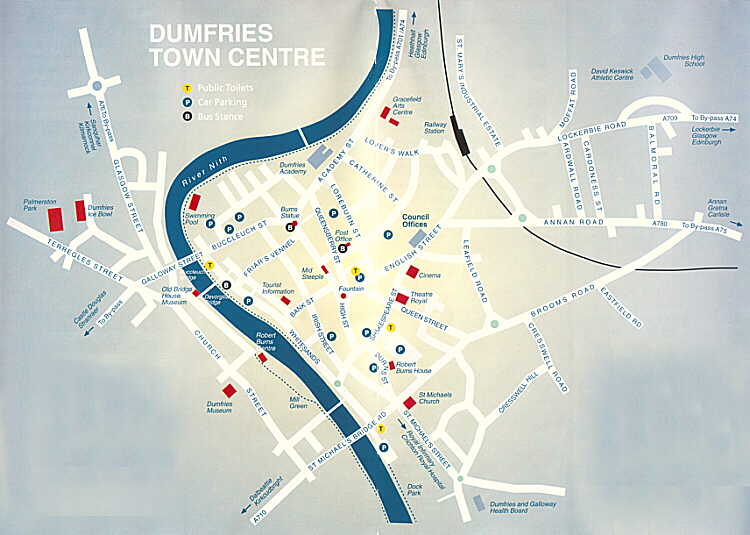 Map of Dumfries town centre