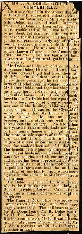 Obituary of John Archibald Dobie